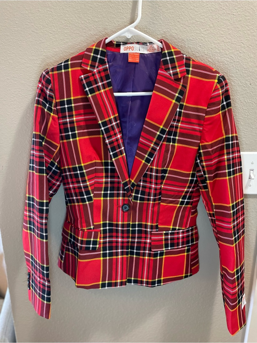 OppoSuits Red Black Yellow Plaid Blazer